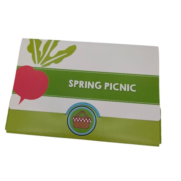 Raddish Kids Spring Picnic Bench Scraper Set Aqua Green Plastic Recipes Patch - Picture 3 of 11